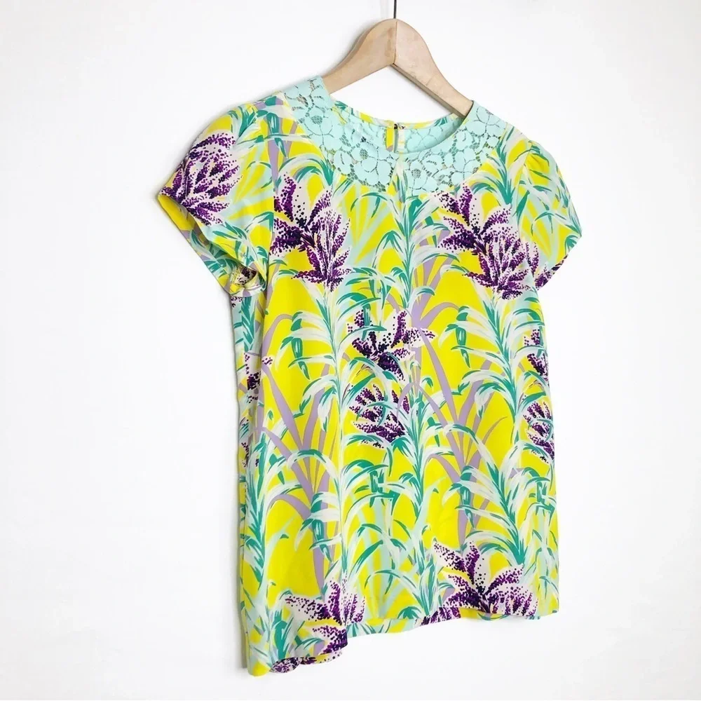 Kate spade New York, Roslyn, California, calling floral, silk lace blouse